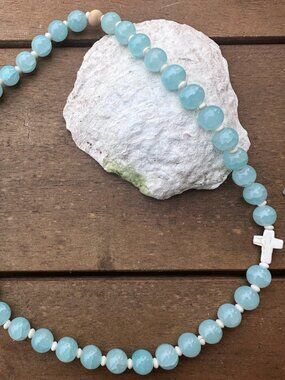 Simply SeaGlass Aqua Necklace - 16"
